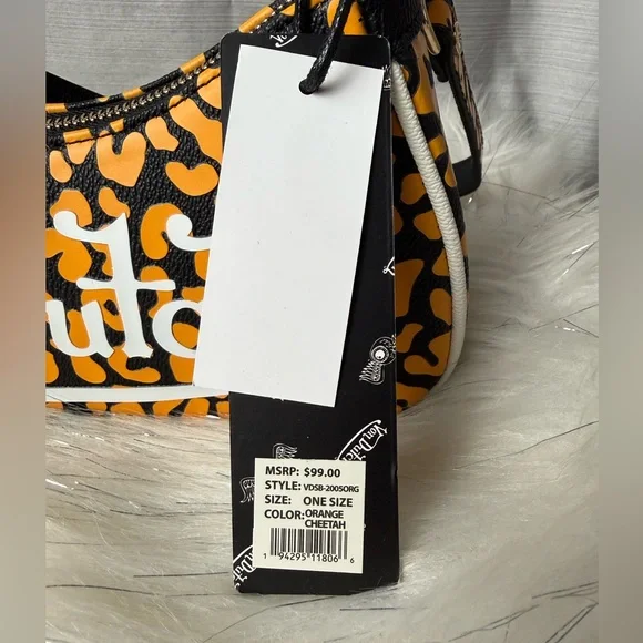 VON DUTCH orange cheetah leopard shoulder bag - Picture 7 of 8